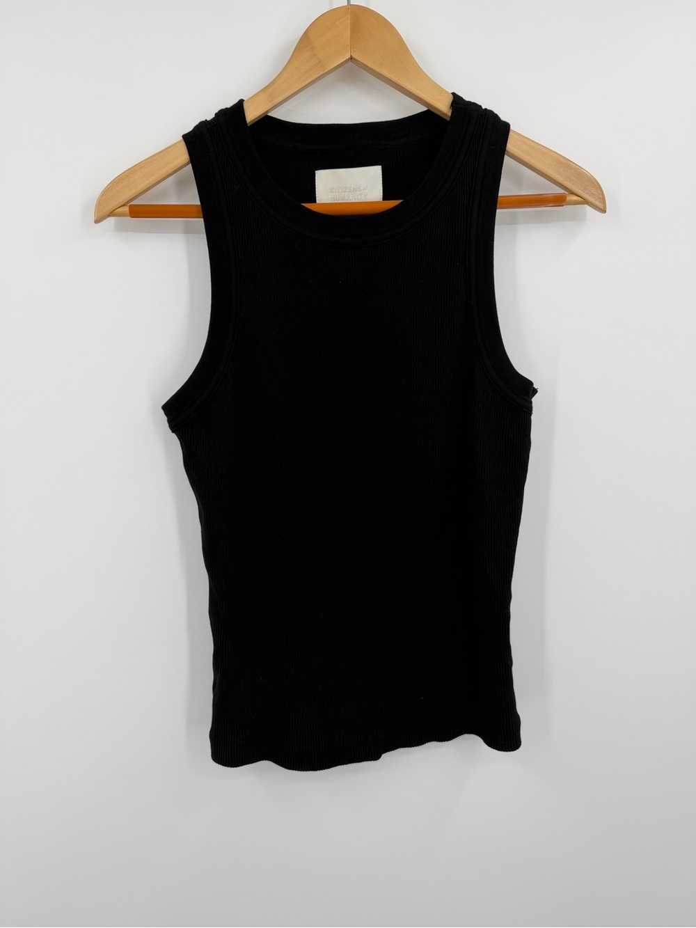 Citizens of Humanity Isabel Rib Tank Black Size Medium Organic Cotton